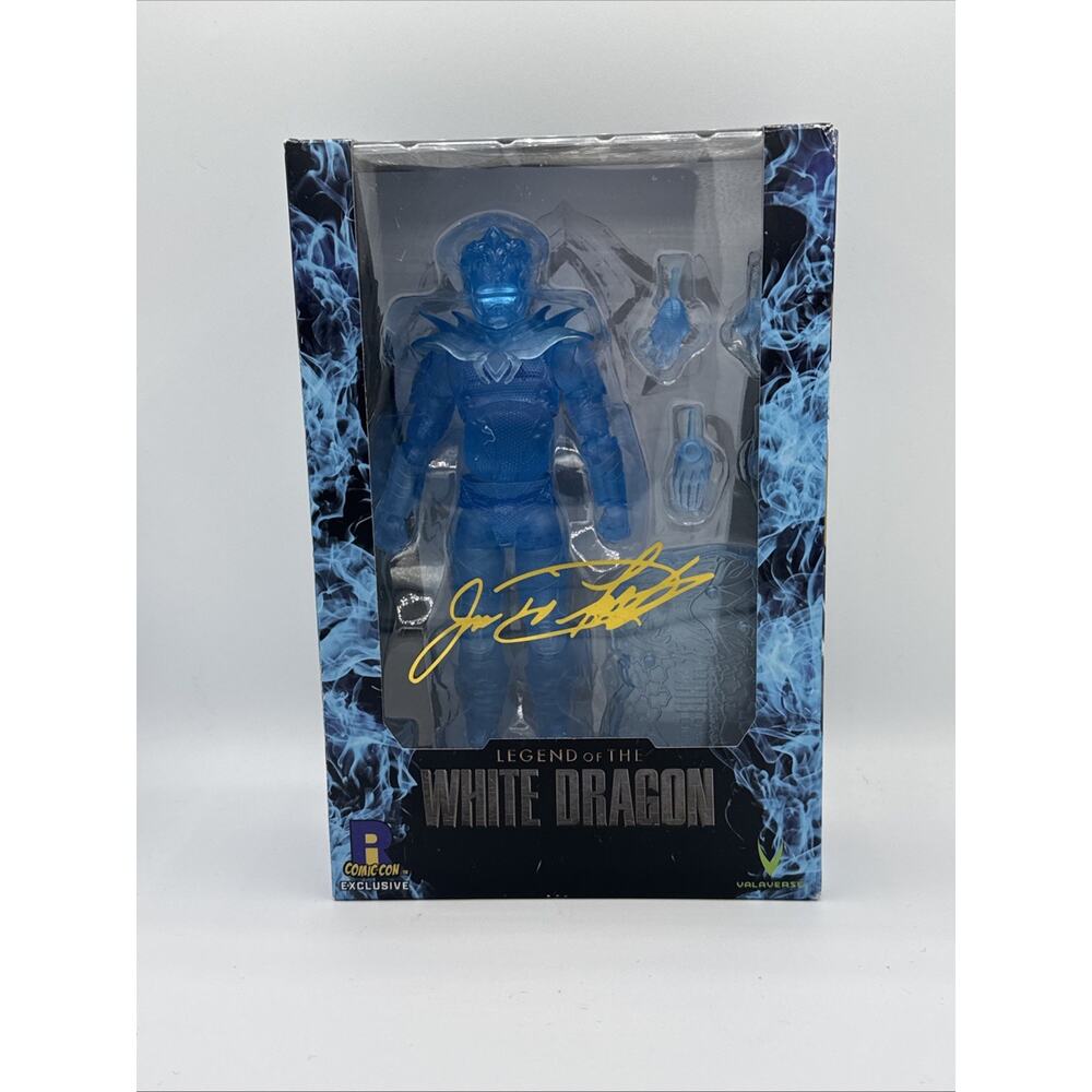 VALAVERSE POWER RANGERS LEGEND OF WHITE DRAGON FIGURE SIGNED GOLD BY JASON FRANK